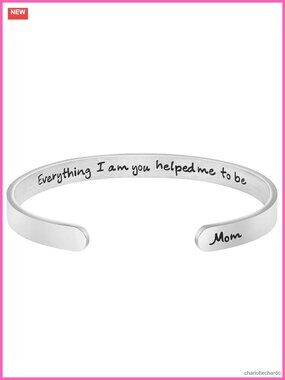 Personalized Inspirational Cuff Bracelet Stainless Steel Bangle Gift for Her